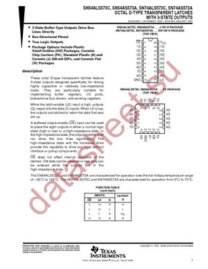 SN74ALS573CNSR datasheet  